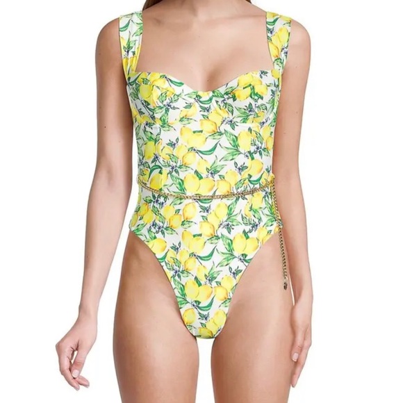 WeWoreWhat Danielle Lemon-Print One-Piece Swimsuit - Picture 1 of 10